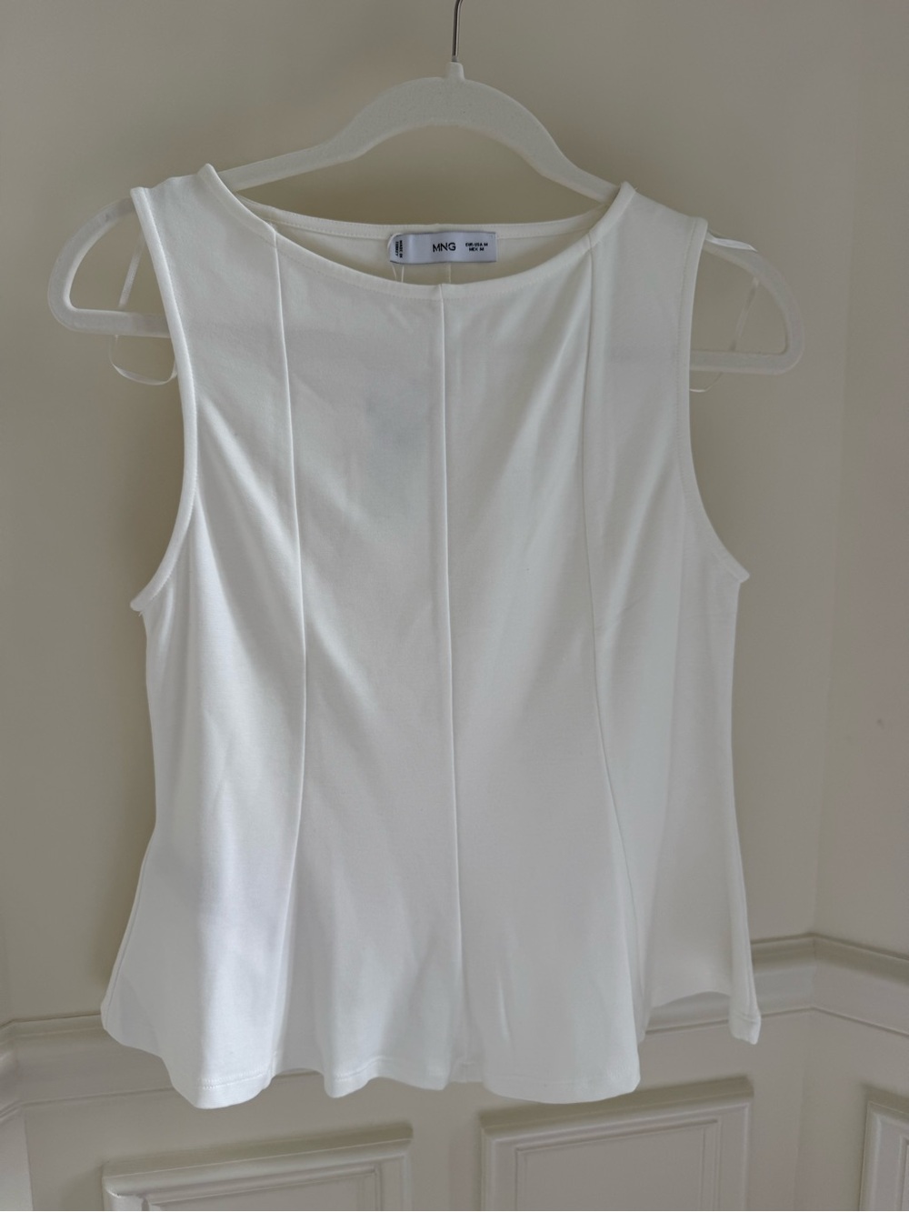 Mango White Structured Sleeveless Tank